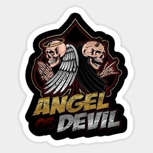 Angel or Devil skull faces Sticker